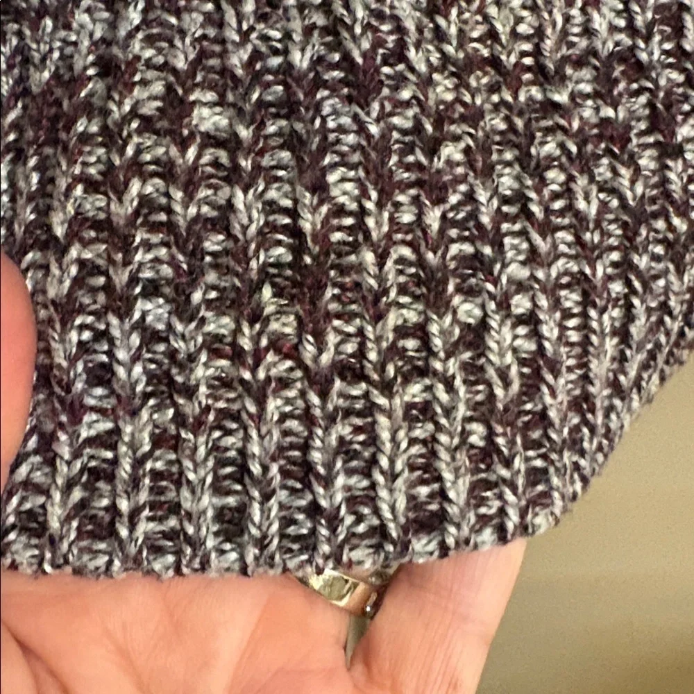 John + Jenn Textured open Knit Sweater Juliette long sleeves Purple gray size S